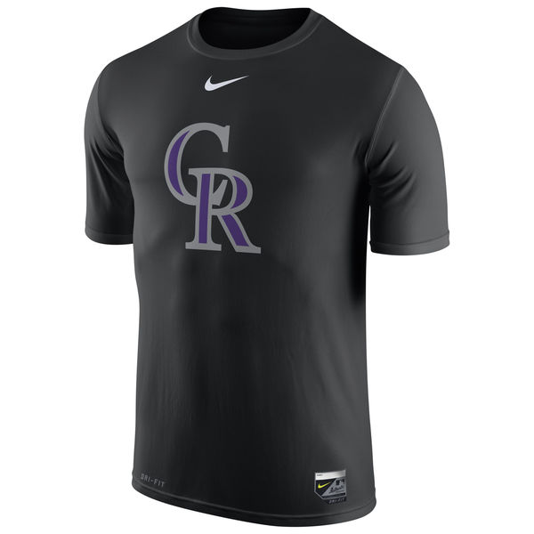 MLB Men Colorado Rockies Nike Authentic Collection Legend Logo 1.5 Performance TShirt  Black->->Sports Accessory